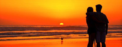 Couple Watches the Sunset at Oceanside - September 20, 2012